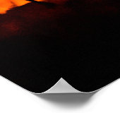 Silhouette eines Elefanten bei Sonnenuntergang Poster (Ecke)