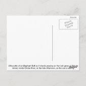 Silhouette eines Elefantenbulls bei Sonnenuntergan Postkarte (Rückseite)