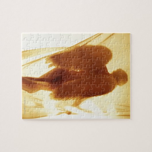 Silhouette eines Engels mit Flügeln Puzzle (Horizontal)