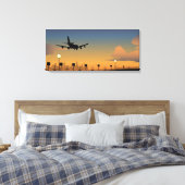 Silhouette eines Flugzeugs im Flug Leinwanddruck (Insitu (Schlafzimmer))