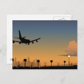 Silhouette eines Flugzeugs im Flug Postkarte (Vorne/Hinten)