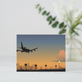 Silhouette eines Flugzeugs im Flug Postkarte (Stehend Vorderseite)