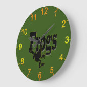 Silhouette eines Frosches Klettern in das Wort 'Fr Große Wanduhr (Winkel)