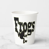 Silhouette eines Frosches Klettern in das Wort 'Fr Pappbecher (Rückseite)