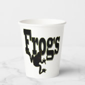 Silhouette eines Frosches Klettern in das Wort 'Fr Pappbecher (Vorderseite)