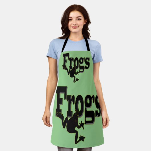 Silhouette eines Frosches Klettern in das Wort 'Fr Schürze (Getragen)