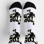 Silhouette eines Frosches Klettern in das Wort 'Fr Socken (Oben)