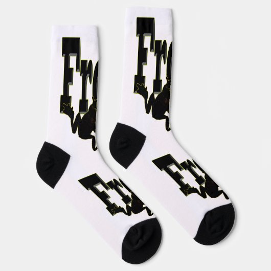 Silhouette eines Frosches Klettern in das Wort 'Fr Socken (Rechts)
