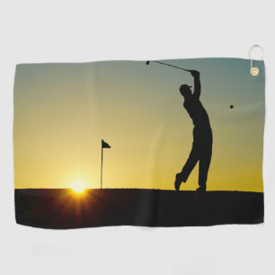 Silhouette eines Golfspielers Golfhandtuch