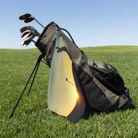 Silhouette eines Golfspielers Golfhandtuch (Gras)