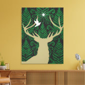 Silhouette eines Hirsches, einer Taube und eines S Leinwanddruck (Insitu (Wohnzimmer))