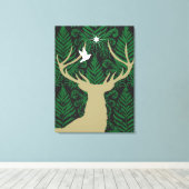 Silhouette eines Hirsches, einer Taube und eines S Leinwanddruck (Insitu (Holzboden))