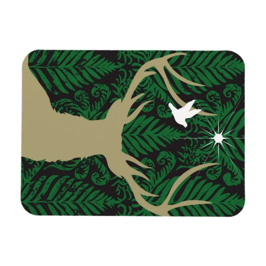 Silhouette eines Hirsches, einer Taube und eines S Magnet (Horizontal)