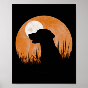 Silhouette eines Jagdschwarzes oder eines Gelben L Poster