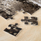 Silhouette eines jungen romantischen Ehepaares küs Puzzle (Seite)