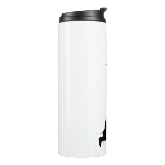 Silhouette eines Kriegers Thermosbecher (Nach links gedreht)