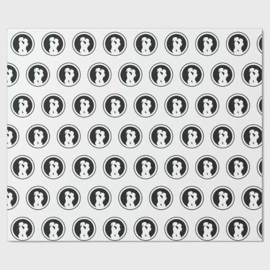 Silhouette eines Lesbiers Küssen Geschenkpapier (Flach)