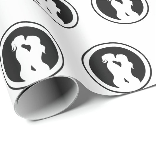 Silhouette eines Lesbiers Küssen Geschenkpapier (Rolleneckpunkt)