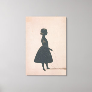 Silhouette eines Mädchens mit einem Leinwanddruck