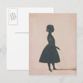 Silhouette eines Mädchens mit einem Seil Postkarte (Vorne/Hinten)
