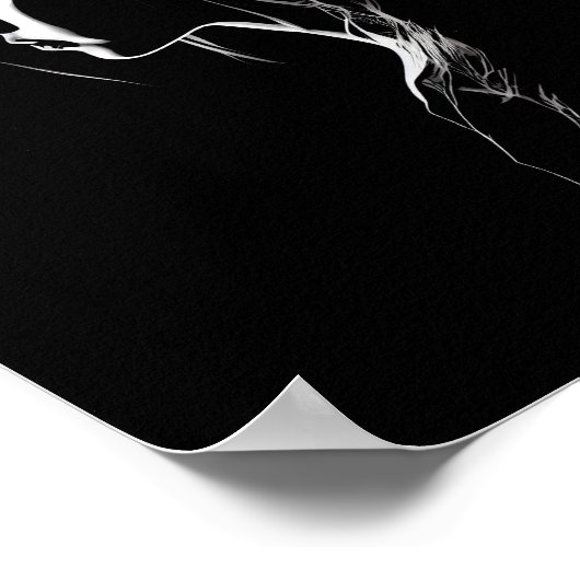 Silhouette eines Mädchens mit Licht und Schatten Poster (Ecke)