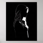 Silhouette eines Mädchens mit Licht und Schatten Poster (Vorne)