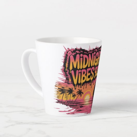 Silhouette eines Mannes stehend am Strand Latte Ta Milchtasse (Linke Ecke)