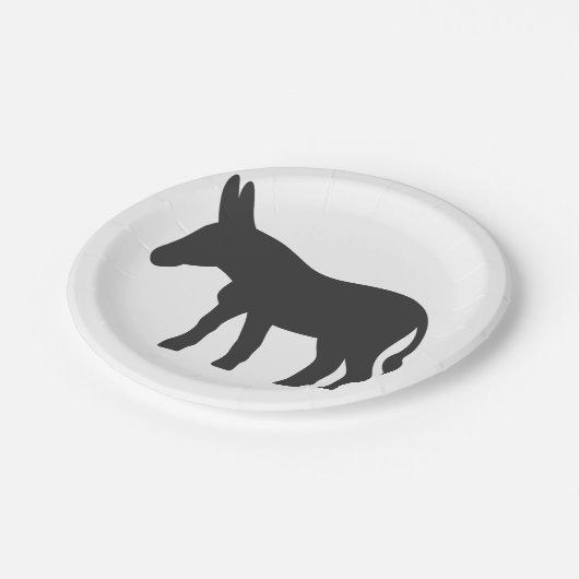 Silhouette eines Maultiers Pappteller (Schrägansicht)