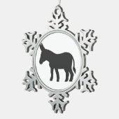 Silhouette eines Maultiers Schneeflocken Zinn-Ornament (Rechts)