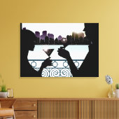 Silhouette eines paar geröstete Martini-Brille Leinwanddruck (Insitu (Wohnzimmer))