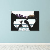 Silhouette eines paar geröstete Martini-Brille Leinwanddruck (Insitu (Holzboden))