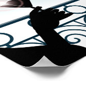 Silhouette eines paar geröstete Martini-Brille Poster (Ecke)