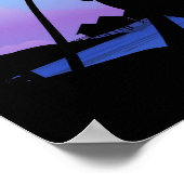 Silhouette eines Paares, das sich am Strand befind Poster (Ecke)