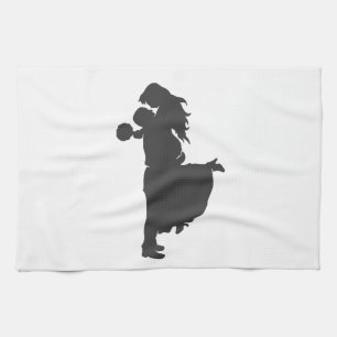 Silhouette eines Paares Geschirrtuch