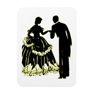 Silhouette eines Paares in Liebe Magnet