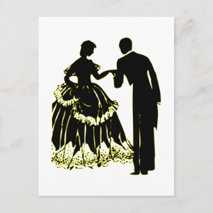 Silhouette eines Paares in Liebe Postkarte