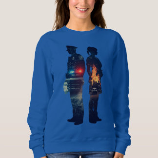 Silhouette eines Polizeibeamten und einer Krankens Sweatshirt