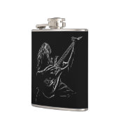 Silhouette eines Rockmusikers Flachmann (Links)