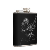 Silhouette eines Rockmusikers Flachmann (Rechts)