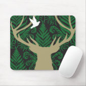 Silhouette eines Rotwilds, der Taube und des Mousepad (Mit Mouse)