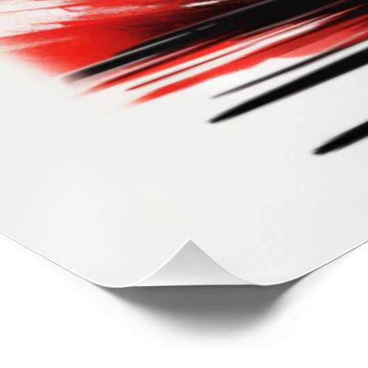 Silhouette eines Runners mit roter Sonne Poster (Ecke)