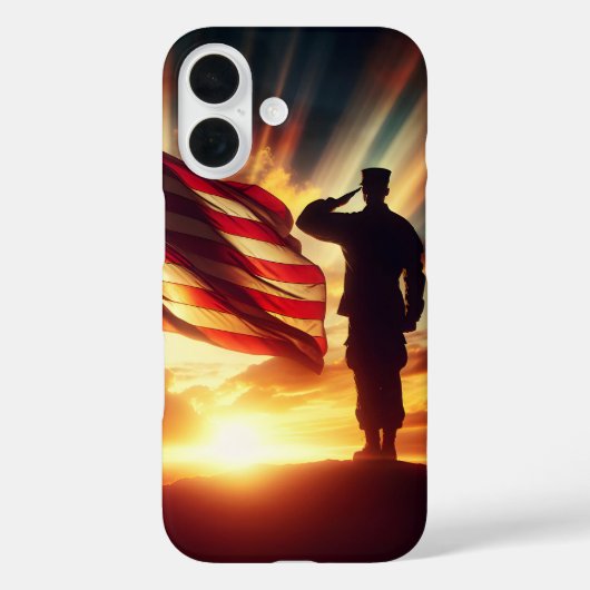 Silhouette eines saldiierenden amerikanischen Sold Case-Mate iPhone Hülle (Rückseite)