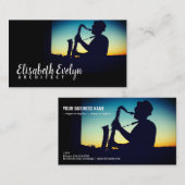 Silhouette eines Saxophon spielenden Mannes Visitenkarte (Vorne/Hinten)