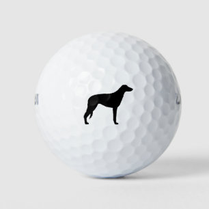 Silhouette eines Schottischen Hirschhundes Golfball