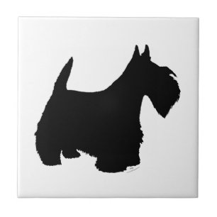 Silhouette eines Schottischen Terriers Fliese