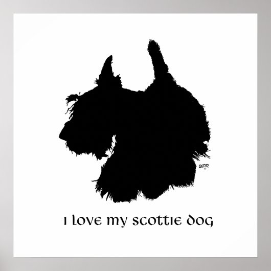 Silhouette eines Schottischen Terriers Poster (Vorne)