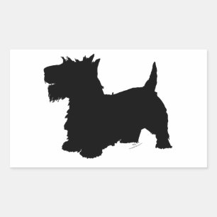 Silhouette eines Schottischen Terriers Rechteckiger Aufkleber