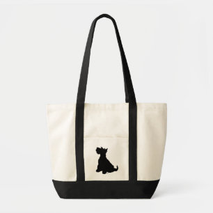 Silhouette eines Schottischen Terriers Tragetasche