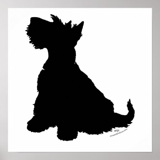 Silhouette eines Scottish Terrier Poster (Vorne)