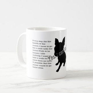 Silhouette eines Sitzhundes Kaffeetasse